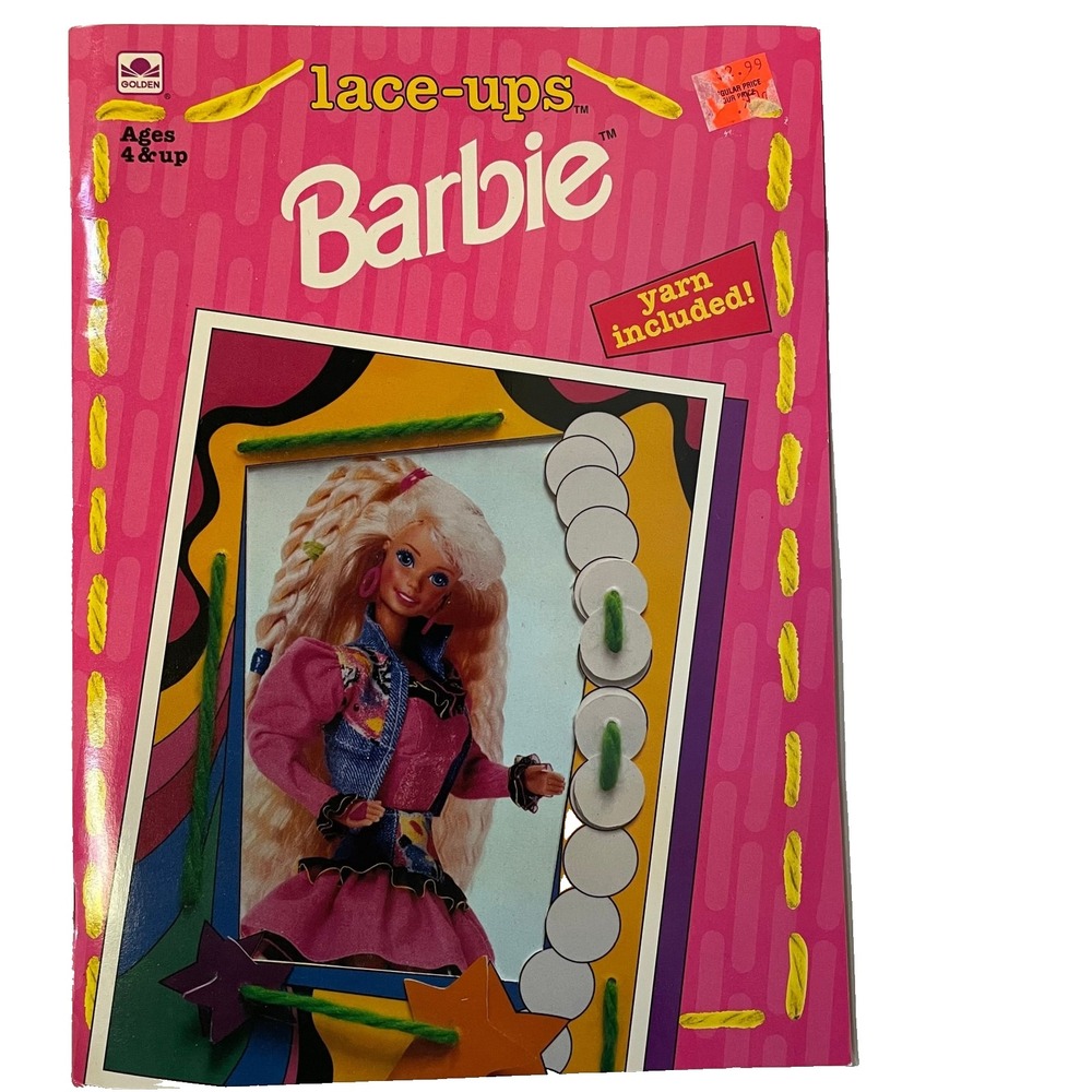 Vintage Barbie Lace-Ups activity book yarn included 1990s‎
